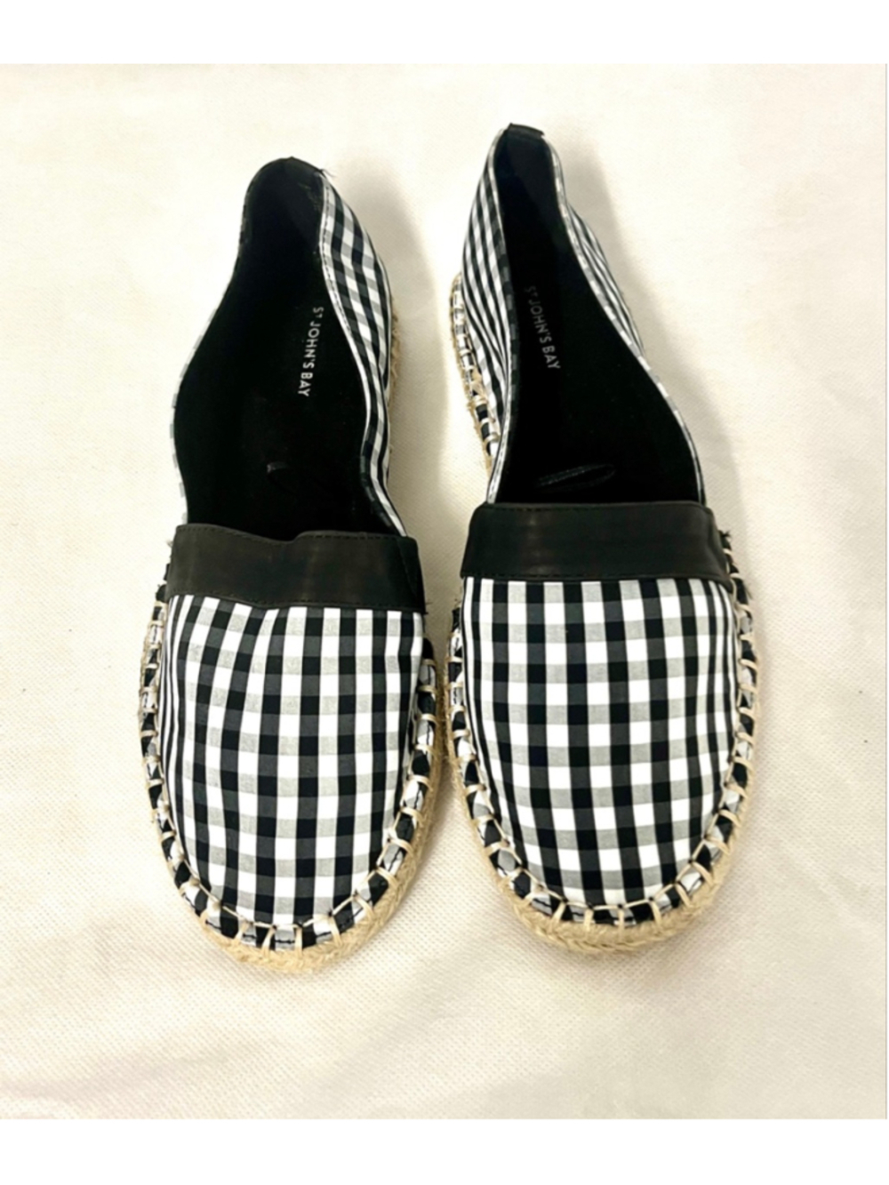 St. John's Bay Marlee Black and White espadrille loafers women size 8W